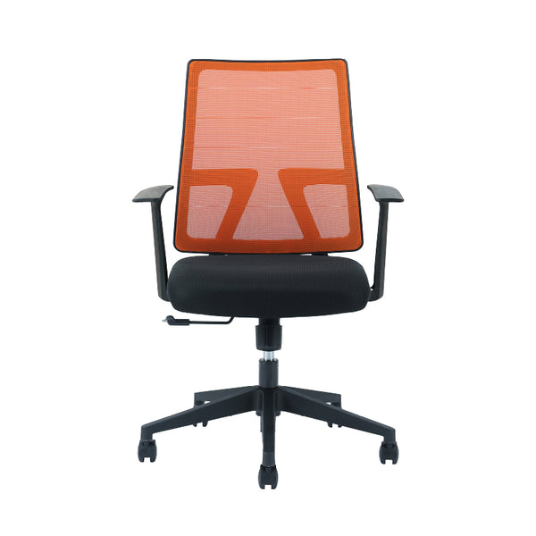 ショット オフィスチェア 肘付 昇降式 #オレンジ