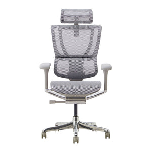 エルゴヒューマン FIT2 LPL オフィスチェア オットマン付 #グレーフレーム×ホワイト