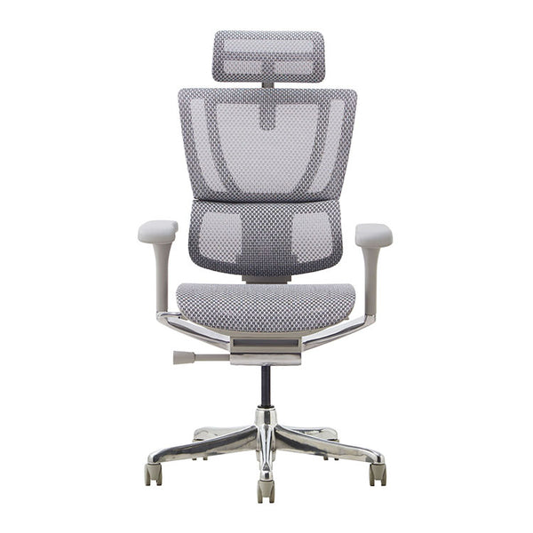 エルゴヒューマン FIT2 LPL オフィスチェア オットマン付 #グレーフレーム×ホワイト