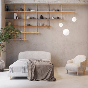 パメラ 1人掛けソファ ファブリック #フロストグレー