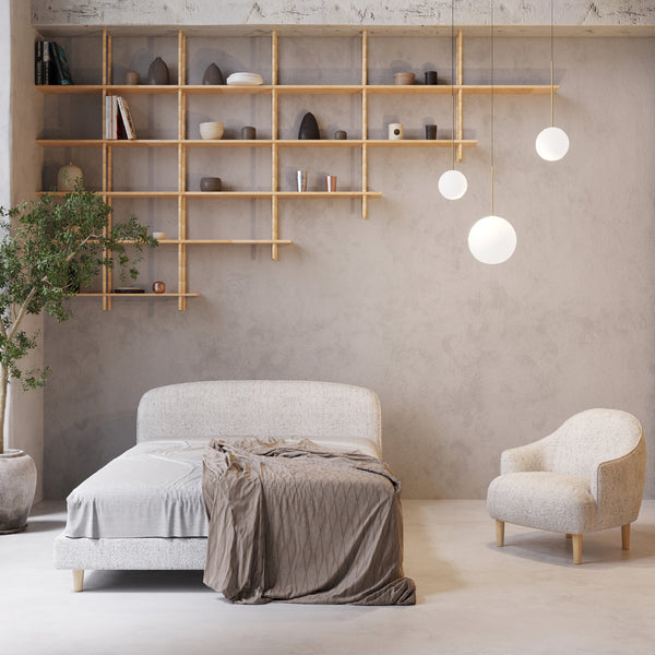 パメラ 1人掛けソファ ファブリック #フロストグレー