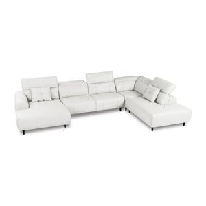 インぺリアLX　左コーナー右シェーズ　幅377cm #SILT21 スノーホワイト（シルキーレザーテックス） #シルキーレザーテックス