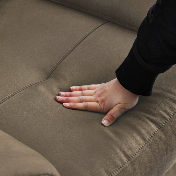 張地は当社オリジナルのレザーテックスシリーズ生地を採用。心地のよい肌触りと上品な質感が特徴です。 #PLT101 ブルースター（プライムレザーテックス）