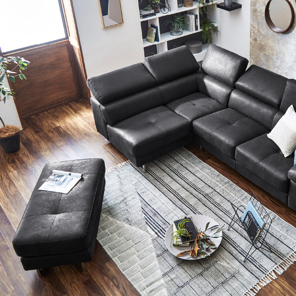 オットマンは本体と連結されていないため、お好きな場所に配置してご使用いただけます。 #LT01 キャメル（レザーテックス アニリン） #左カウチ