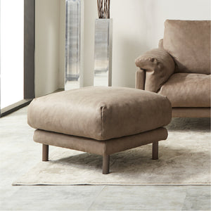 クワトロベリーニ　オットマン #PLT111 プラチナグレー（プライムレザーテックス）