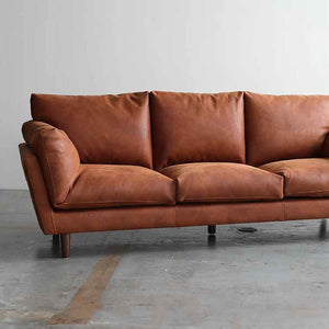 リーケ 3人掛けソファ スーパーレザーテックス #アーモンドブラウン