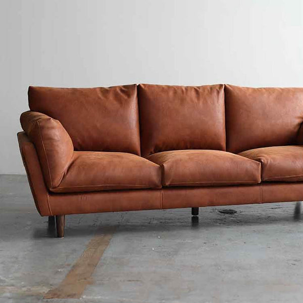 リーケ 3人掛けソファ スーパーレザーテックス #アーモンドブラウン