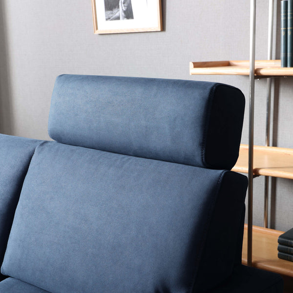 ヘッドレストが肩や頭まで支えてくれるので、身体への負担が軽減されて長時間の座りをサポートします。 #PLT101 ブルースター（プライムレザーテックス）