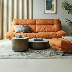 ※画像はPLT105クロムオレンジ（3人掛けワイドS）です。 #PLT105 クロムオレンジ #プライム レザーテックス