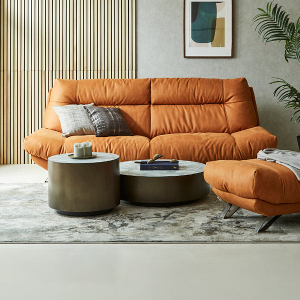 ※画像はPLT105クロムオレンジ（3人掛けワイドS）です。 #PLT105 クロムオレンジ #プライム レザーテックス