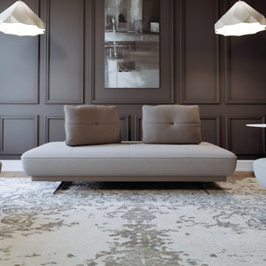 アルフレード幅180サイズ（本体） #PLT111 プラチナグレー×PLT112 ヨーロピアングレー（プライムレザーテックス）