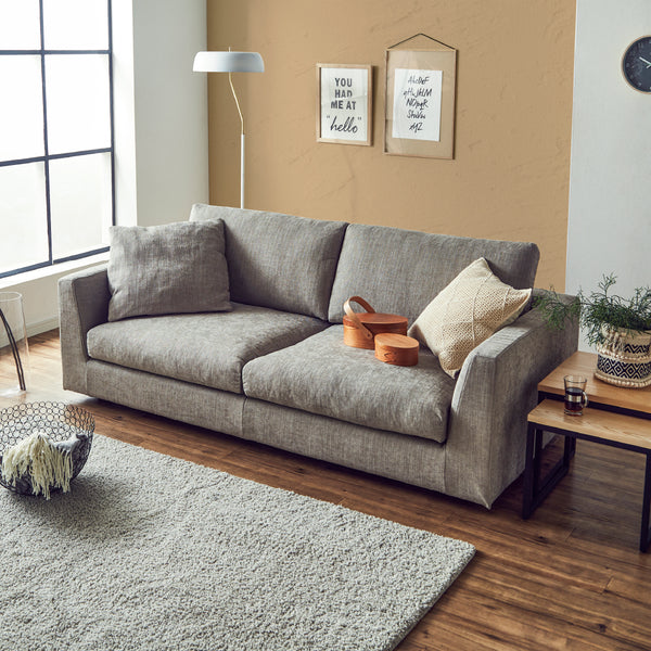 モダンでシンプルなソファ「デパラ」 #A41 カスタード（ファブリックAランク）