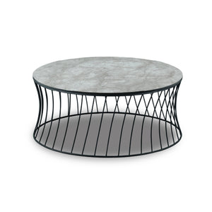 プレシャスグレー　メラミン化粧板・MDF / ブラック脚（スチール） #ブラック