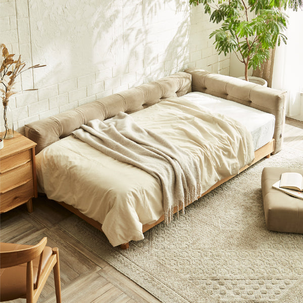 ベッドフレーム＋ヘッド＆サイドクッション<br><br> #シングル #ベッドフレーム単体