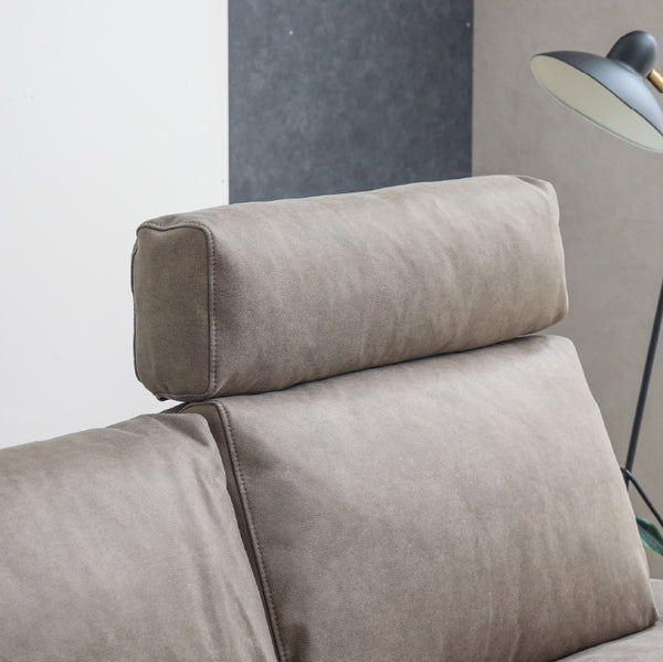 イタリアモダンなデザインのコスターナシリーズ「2.5P/1P/スモールカウチ」専用ヘッドレスト。 #PLT111 プラチナグレー（プライムレザーテックス）