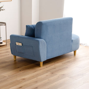 背面も同じ生地で美しく仕上げているため、お部屋の中央に配置してのご使用もできます。 #グリーン