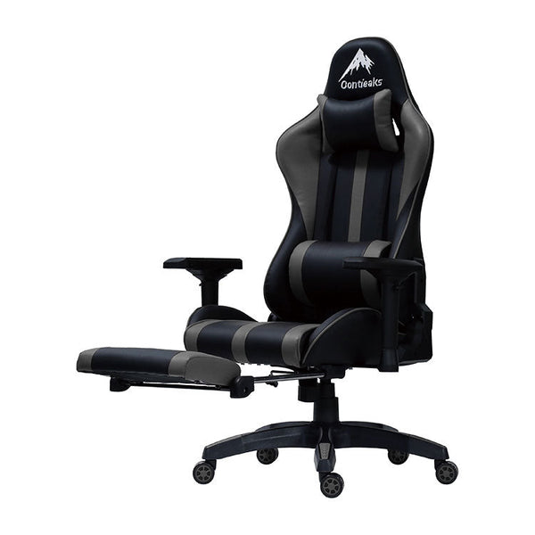 ルセル ゲーミングチェア 4Dアームレスト オットマン付 135度 #グレー