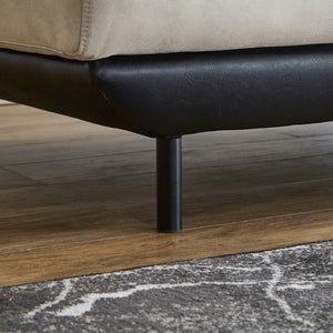 コスターナ　1人掛けソファ　幅90cm #PLT112 ヨーロピアングレー×ET82 ロイヤルブラック（プライムレザーテックス）