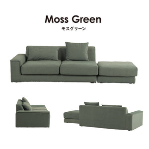 トビ― 右肘2.5人掛け オットマンセット #ストームブルー #右肘