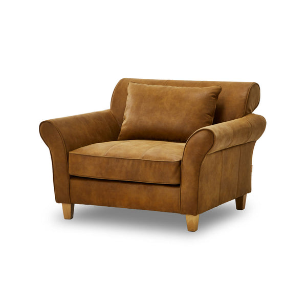 カザル　1人掛けソファ　幅110cm #LT01 キャメル（レザーテックス アニリン）