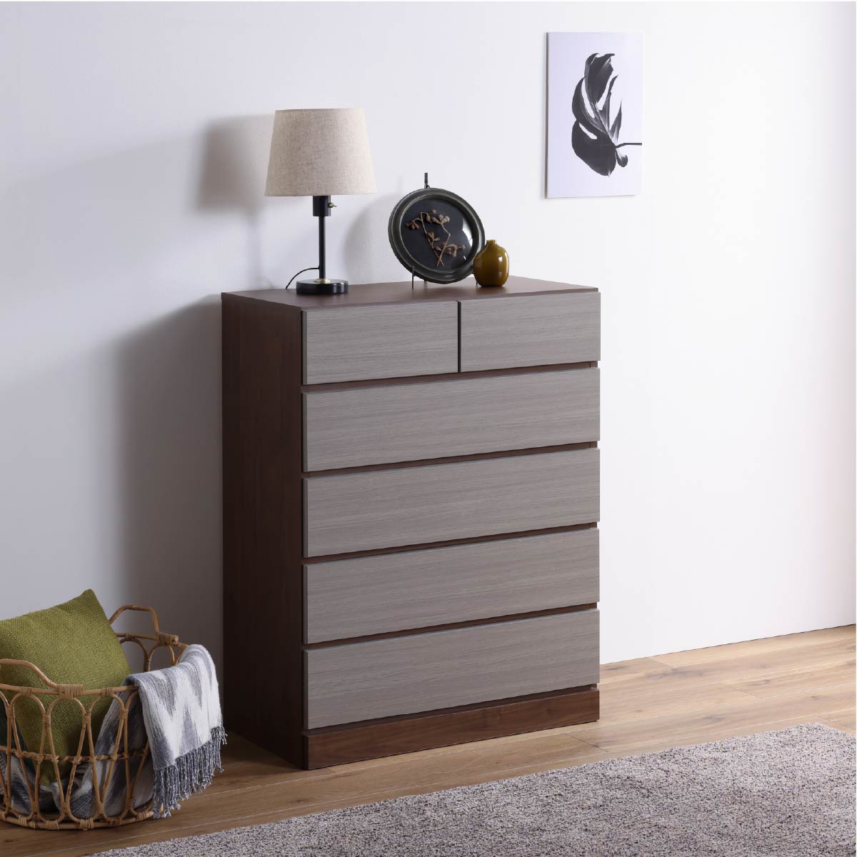 120-3ﾁｪｽﾄ ﾀﾞﾝｸ(本体OAK) ｜家具・インテリア通販の関家具【公式】