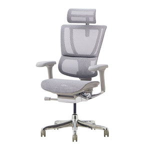 エルゴヒューマン FIT2 LPL オフィスチェア オットマン付 #グレーフレーム×ホワイト