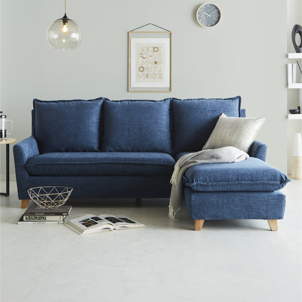 お部屋のレイアウトに合わせて、左右の組み換えが可能なカウチソファです。 #A41 カスタード（ファブリックAランク）