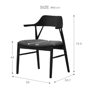 ロジャーⅢ ダイニングチェア ちょい肘 #オーク色/合皮ブラック