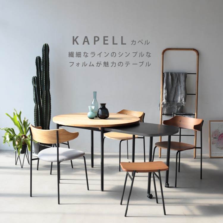 関家具 KAPELL カペルⅡ　板座 2脚セット　アイアン　ダイニングチェア カペルⅡ ダイニングテーブル