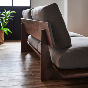 ヌシ ３人掛けソファ 1シータータイプ ウォールナット #海松茶色