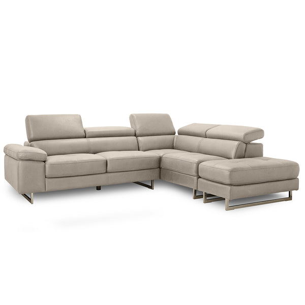 ロブスト　カウチソファ　幅274cm #PLT111 プラチナグレー（プライムレザーテックス） #左カウチ