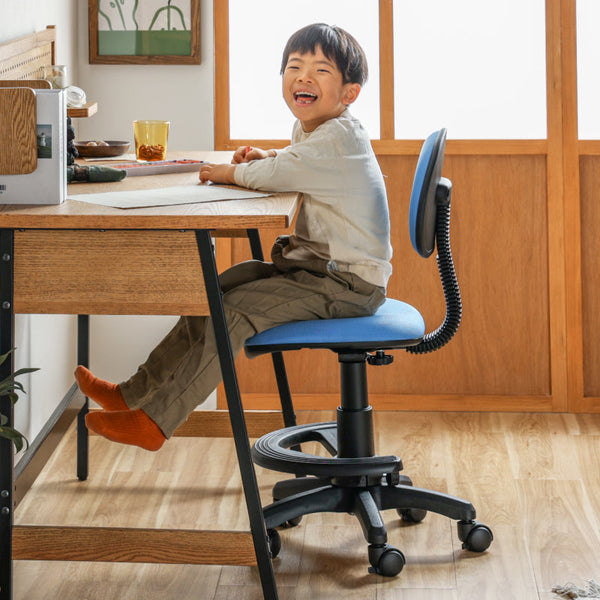 ココル④ 学習チェア 高さ調節可能 背もたれ調節可能 #ファブリック ブラック #キャスターロックあり