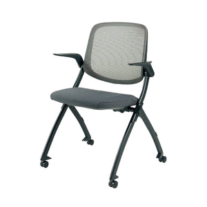 ミンスク オフィスチェア 肘ありタイプ #ブラックフレーム×グレー
