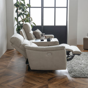 スパーダ　3人掛けソファ　幅190cm #PLT111 プラチナグレー（プライムレザーテックス）