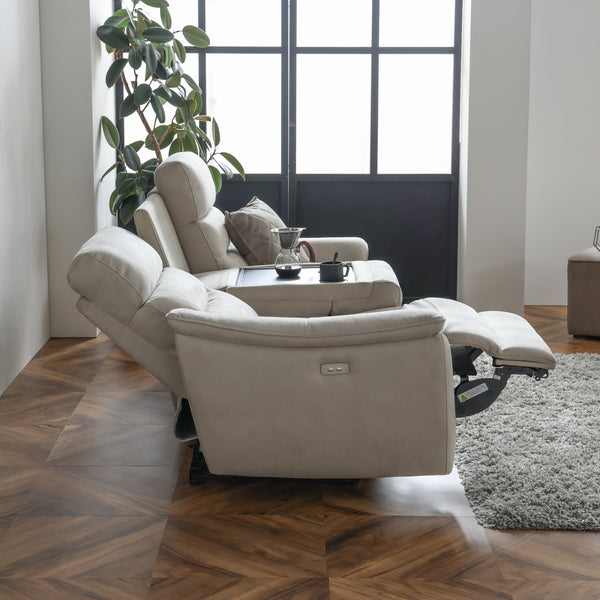 スパーダ　3人掛けソファ　幅190cm #PLT111 プラチナグレー（プライムレザーテックス）