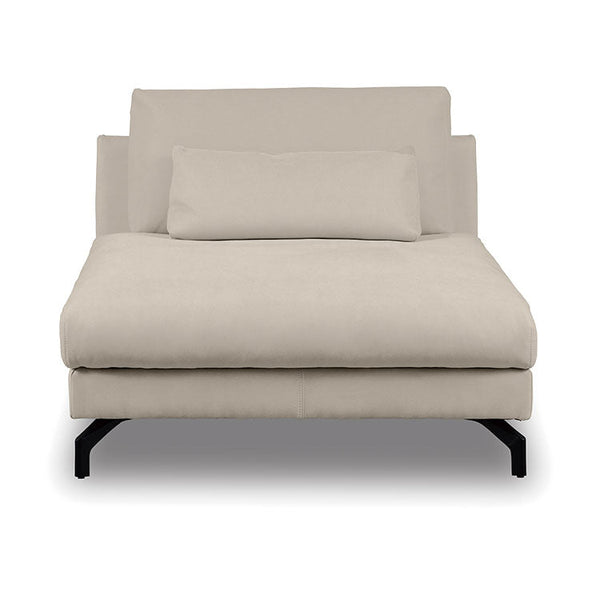 グラシエーロ　シェーズソファ幅100cm #PLT111 プラチナグレー #プライム レザーテックス