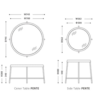 ペンテ サイドテーブル #オーク
