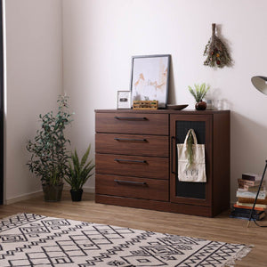 ファースト キャビネット #ウォールナット/ブラック #幅80cm