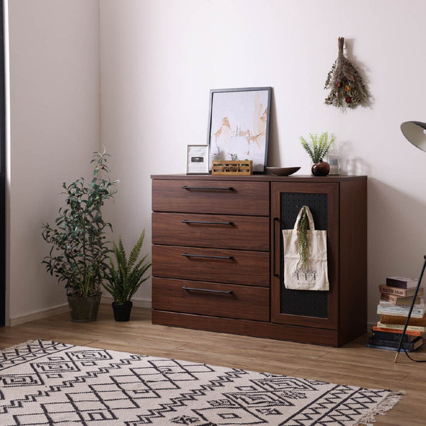 ファースト キャビネット #ウォールナット/ブラック #幅80cm