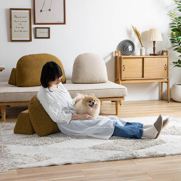 モーク 2.5人掛けソファ 幅180cm 組み合わせ ベース #サンドベージュ