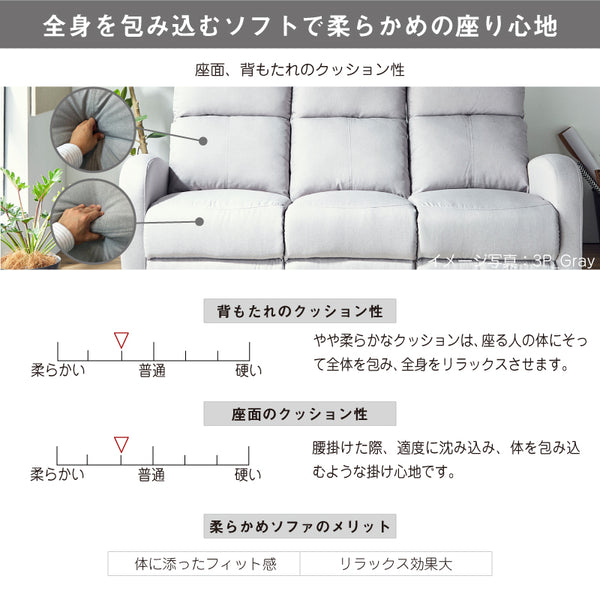 クルーンⅡ 3人掛けソファ 電動 リクライニング #ブルー