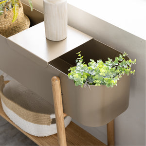 大容量の収納スペース付き。観葉植物を美しくディスプレイできます。 #グレー #幅90cm×2段