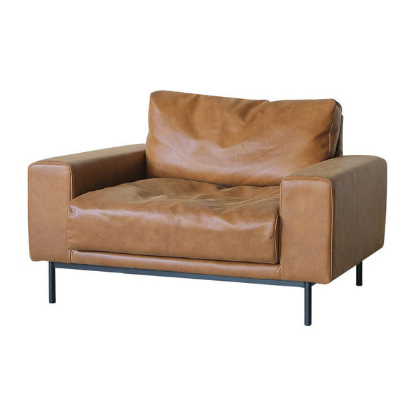 プルートソファ 1人掛け #オーカーブラウン（スーパーレザーテックス）