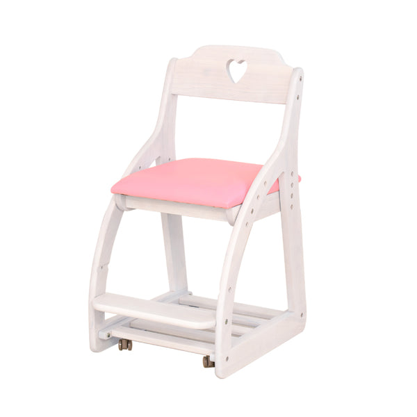 アリエル⑤ 学習チェア キャスターロック ランドセル収納 高さ調節可能 #背♡ / 座ピンク