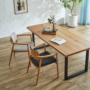 カストロ ダイニングチェア #ブラウン色/合皮ブラック