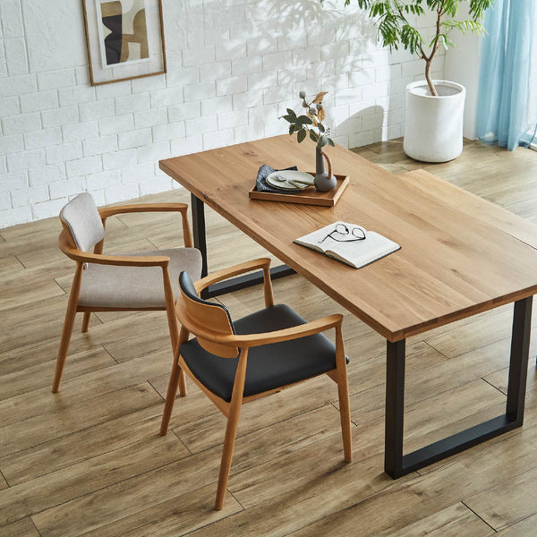 カストロ ダイニングチェア #ブラウン色/合皮ブラック