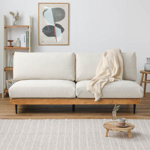 ムーディ 3人掛けソファ 幅180cm お掃除ロボット対応 カバーリング #アイボリー