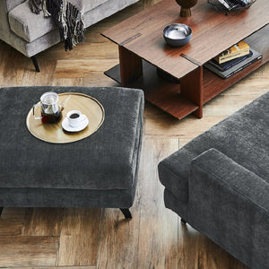 エレーナ スツール 幅60cm カバーリング お掃除ロボット対応 ファブリック #チャコール