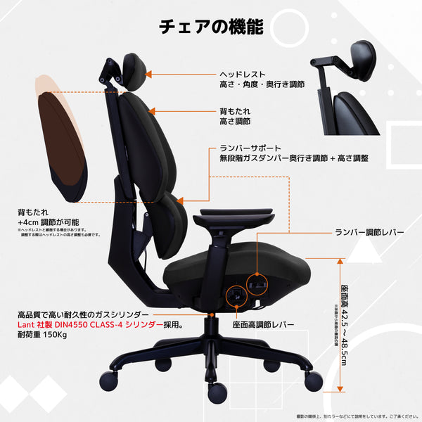 フランカー ゲーミングチェア #ブラック