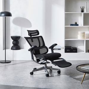 エルゴヒューマン FIT2 LPL オフィスチェア オットマン付 #ブラックフレーム×ブラック